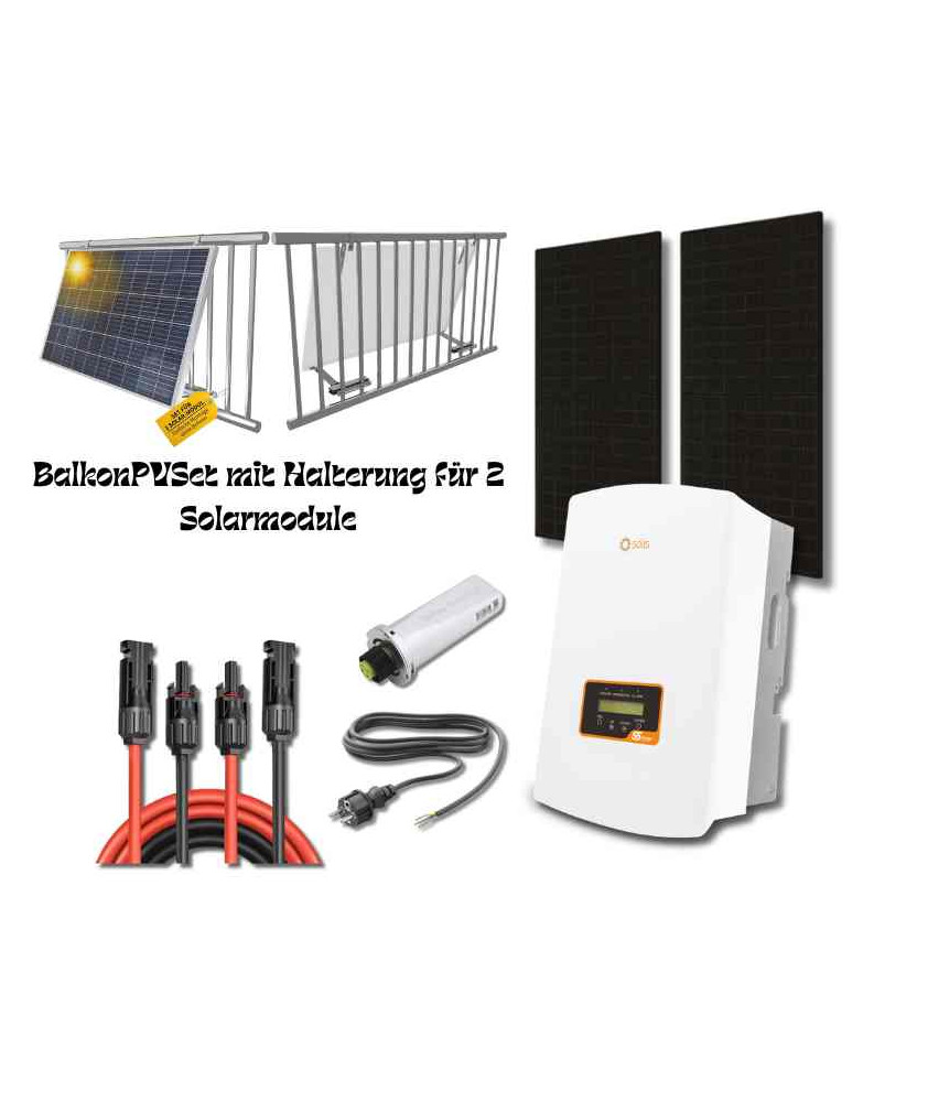 Balkonkraftwerk Solarpaneels plus Inverter