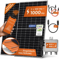 Solarway 1680W Balkonkraftwerk 1600W Komplett mit 1,6kWh Anker Speicher - Ausgang einstellbar 600/800/1600W - 4x420W Bifaziale